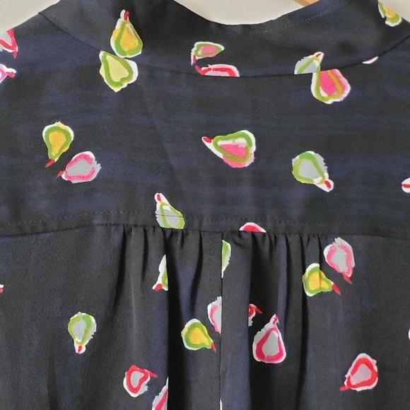 NIC+ZOE Party Pears Printed Button Up Shirt Plus Size Black Multi 3/4 Sleeve - Picture 7 of 13